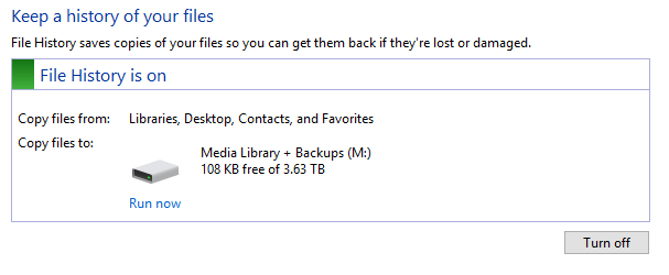 File History - won't backup warning - Microsoft Community