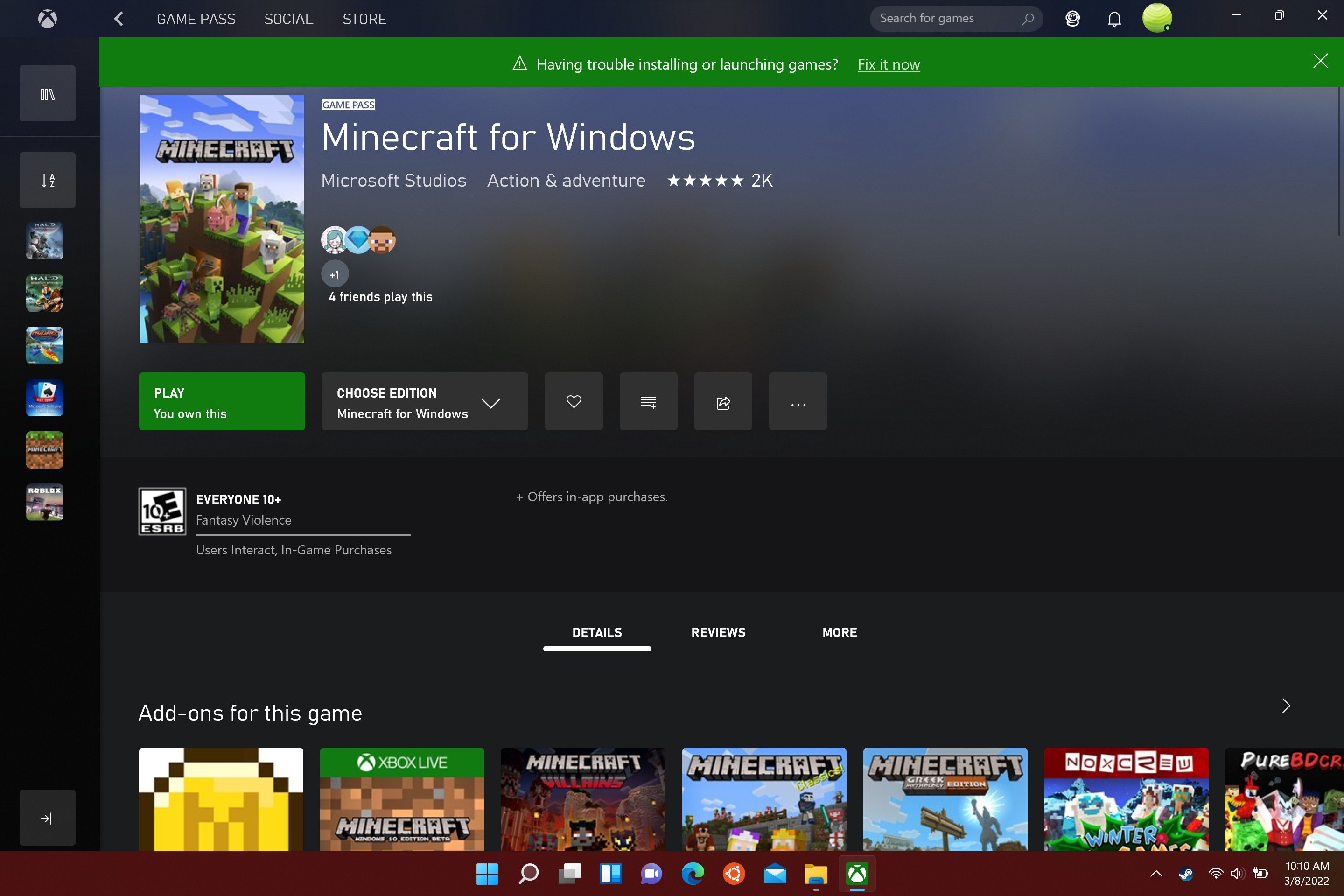 I Am Unable To Install Minecraft Launcher Microsoft Community