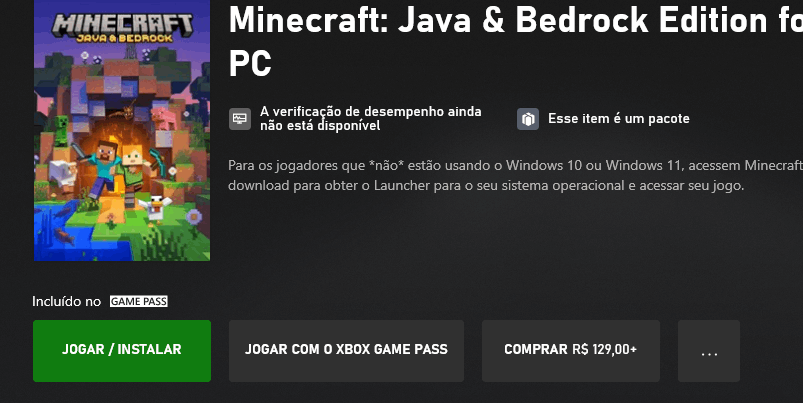 Não consigo instalar Minecraft BedRock Edition - Microsoft Community