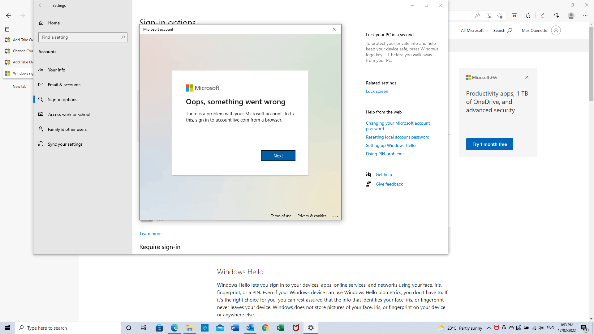 Issues With Resetting Pin. - Microsoft Community