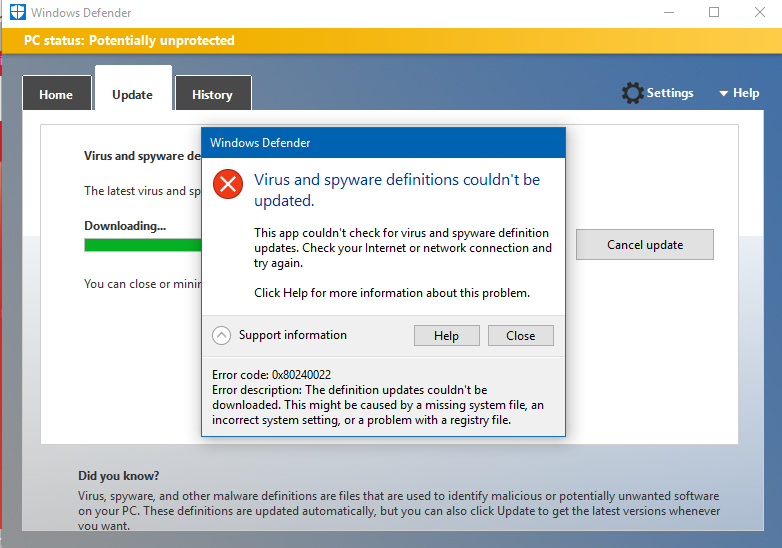 Defender ошибка. Windows Defender ошибка. Windows Defender Definition updates. Windows 10 Defender Error. Message Windows Defender.