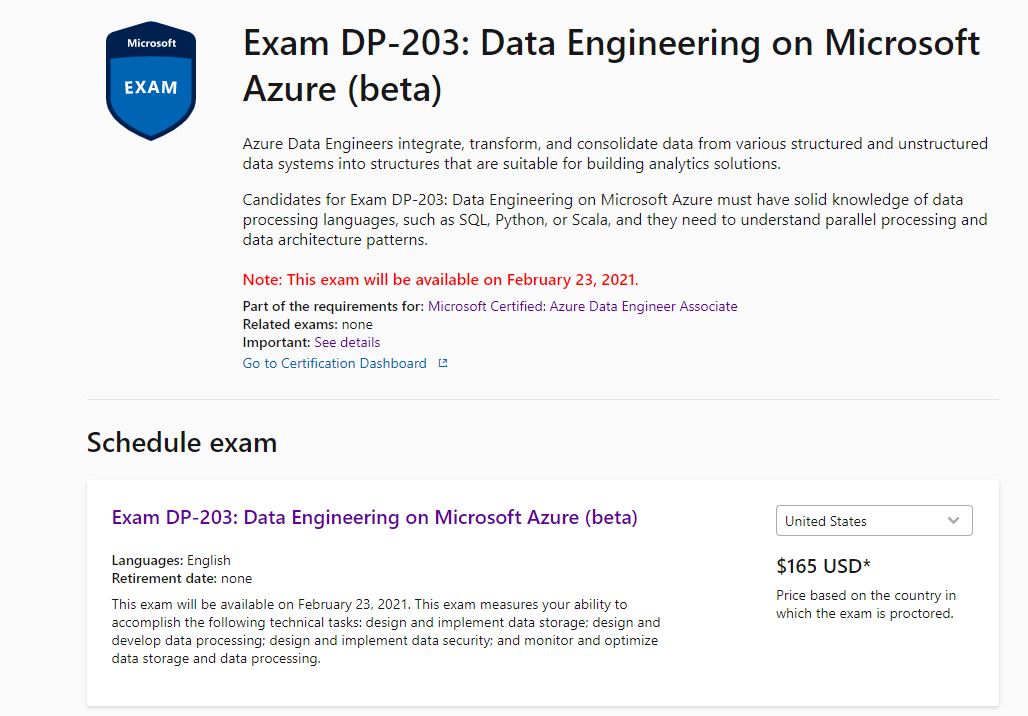 Azure Data Engineer Associate Exam DP-203 - Training, Certification, and  Program Support