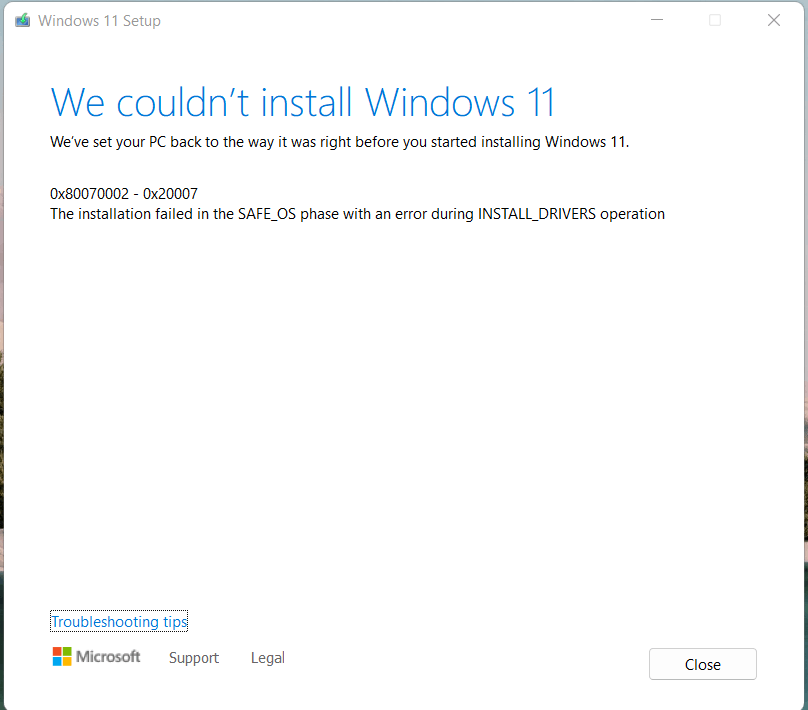 Unable To Install Windows 11 Version 22H2, Error : 0x80070002 ...