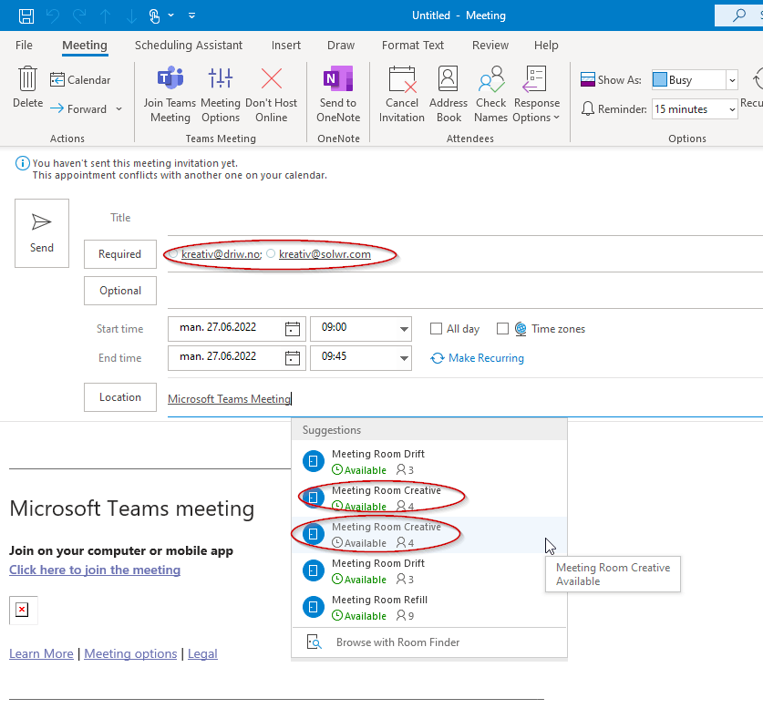 New names and domain for meeting room in Exchange - Microsoft Community