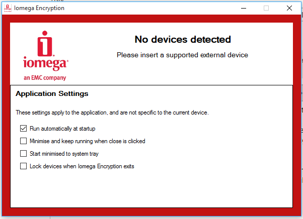 Iomega external drive software