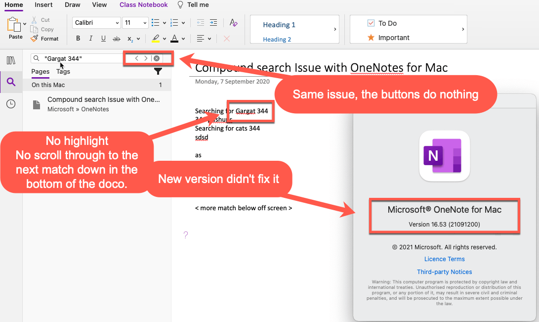 OneNote Literal Search Not Working As Expected - Microsoft Community