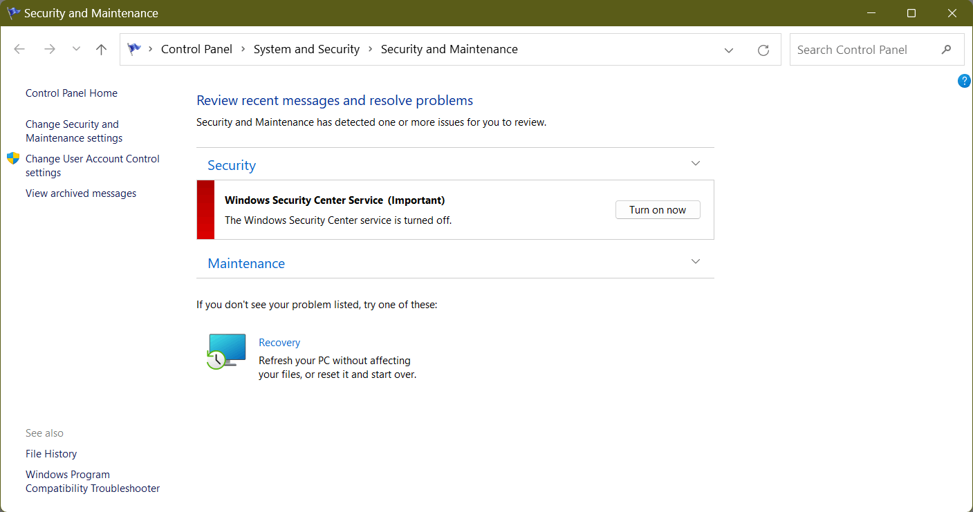 windows security service is missing from services, what do do ...