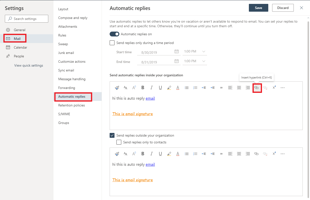 Missing Basic Functions For Automatic Reply Emails Using Office365 Microsoft Community