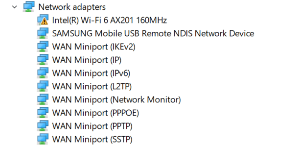 intel r wi fi 6 ax201 160mhz microsoft