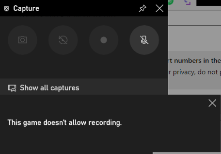 Xbox Game Bar Record Button Greyed Out "This Game Doesn't Allow ...
