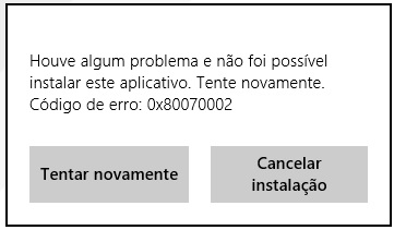 Naoconsigo instalar aplicativos jogos e aparece a mensagem não