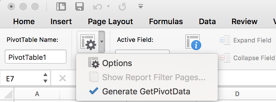 Excel getpivotdata cell reference