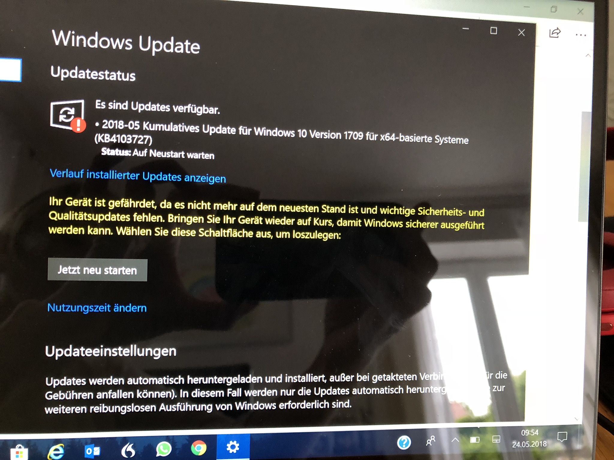 Verzweifel an der Update installationen