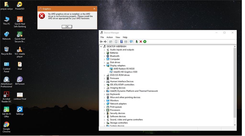 Amd Radeon R5 M330 Graphics Issue In windows 10 64bit Microsoft