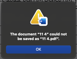 Unable To Save As PDF (Word For Mac) - Microsoft Community