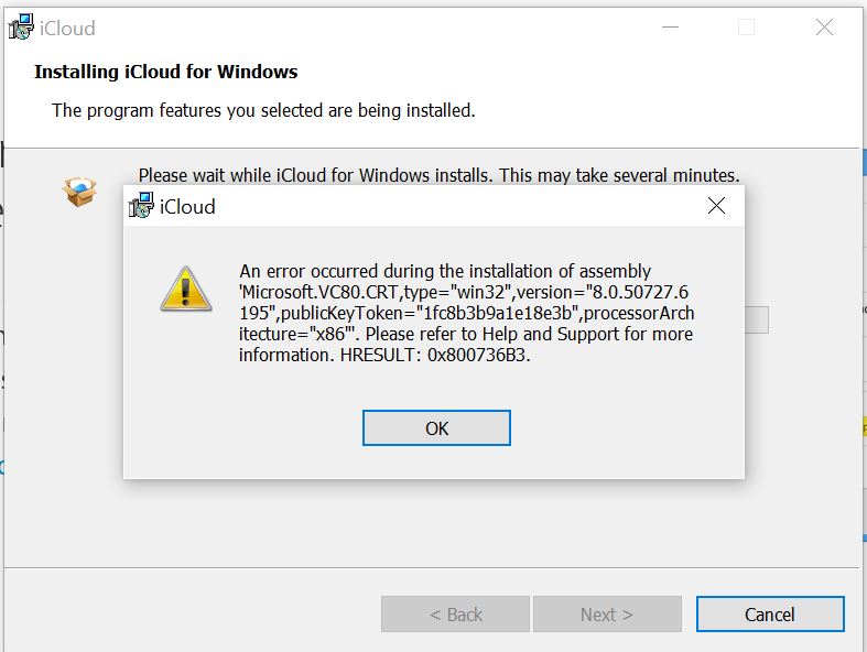 iCloud for Windows 10 will not install Microsoft Community