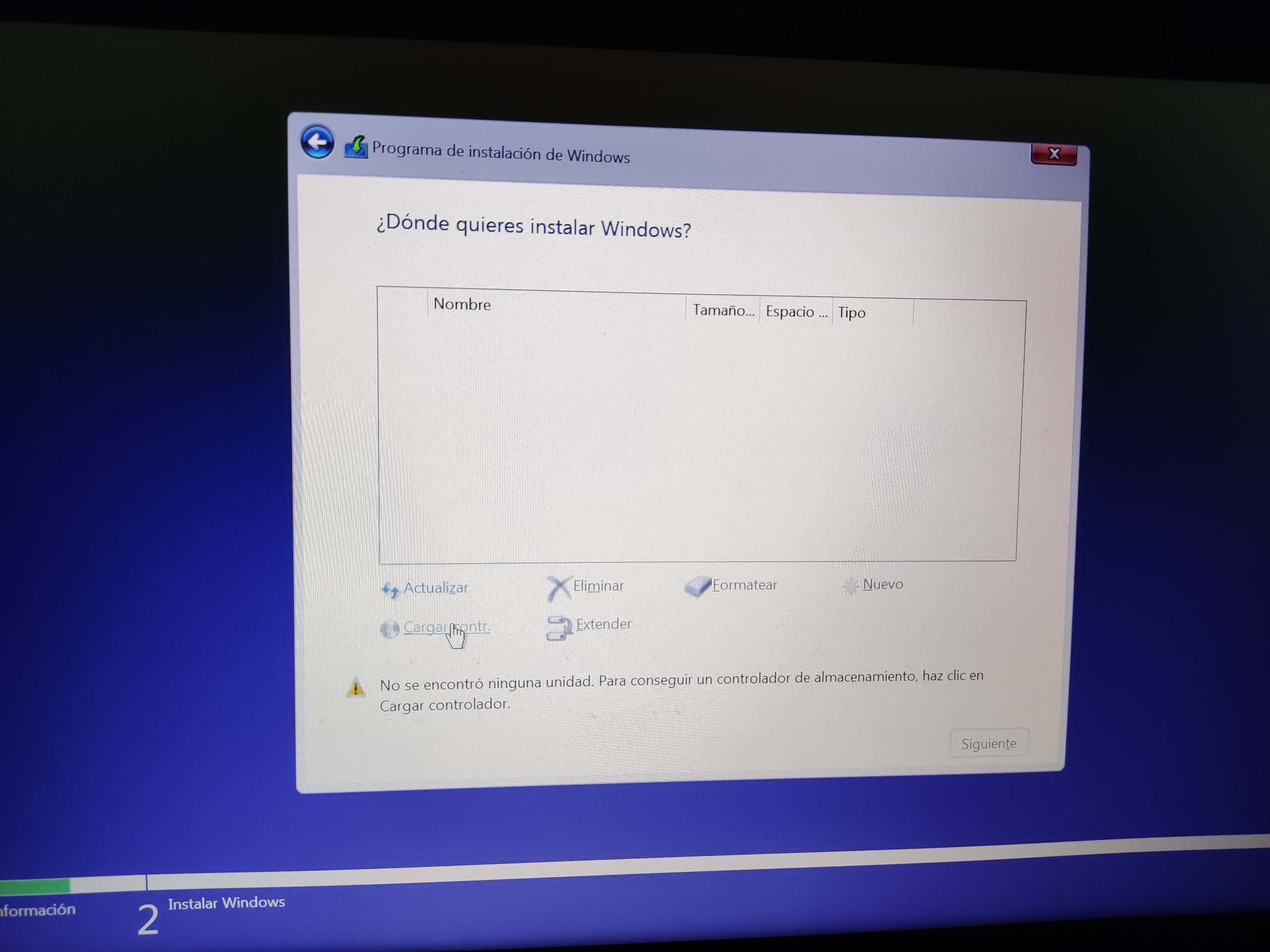 Ministro Parecer Impuro Mi Portátil no detecta el disco duro al reinstalar Windows 10 - Microsoft  Community