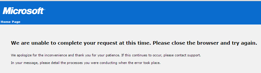 we-are-unable-to-complete-your-request-at-this-time-vlsc-microsoft