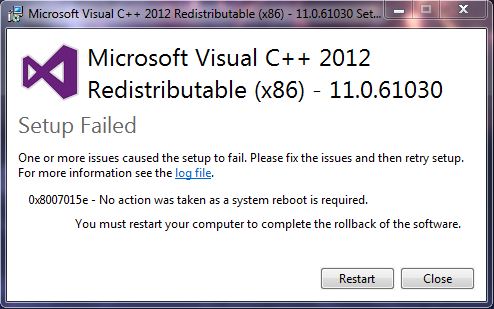Unable To Install C 12 X86 Redistributable Microsoft Community
