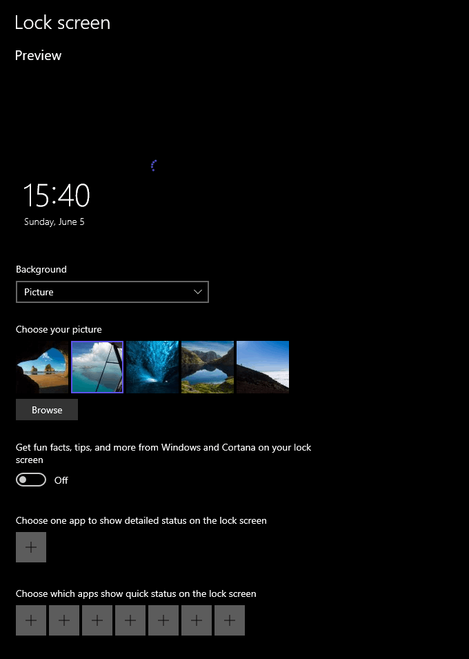 Lockscreen wallpaper preview looping, cannot change at all. - Microsoft  Community