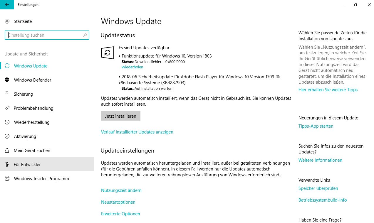 Updateprobleme unter Windows 10