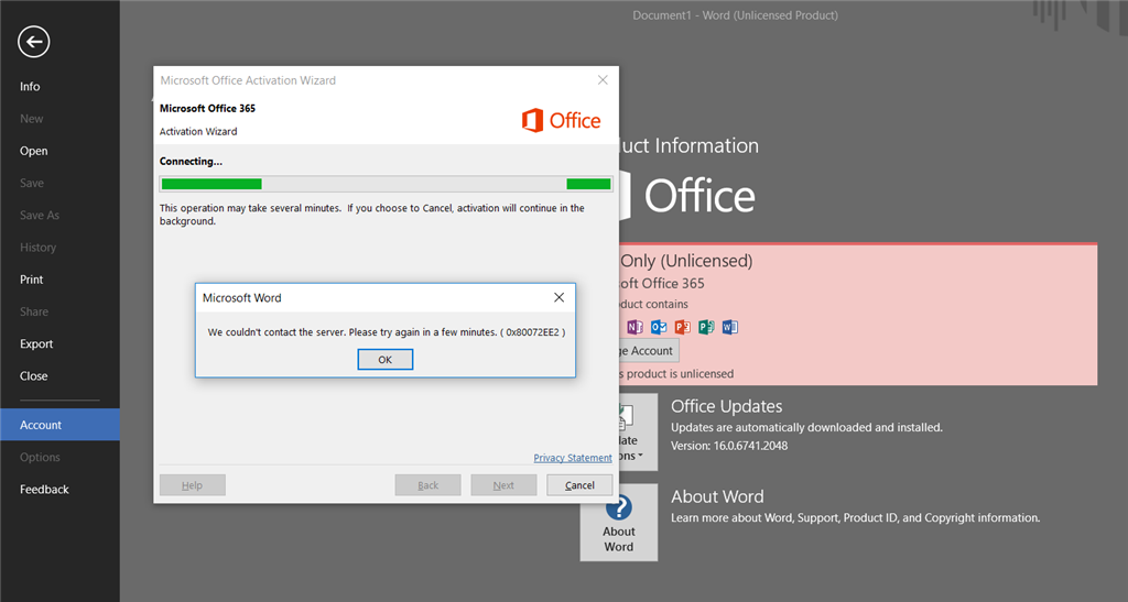 Why wont my verify microsoft office package download