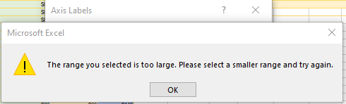 The range you selected is too large
