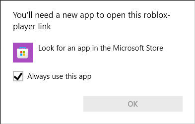 the roblox app that opens when i try play a roblox game through my
