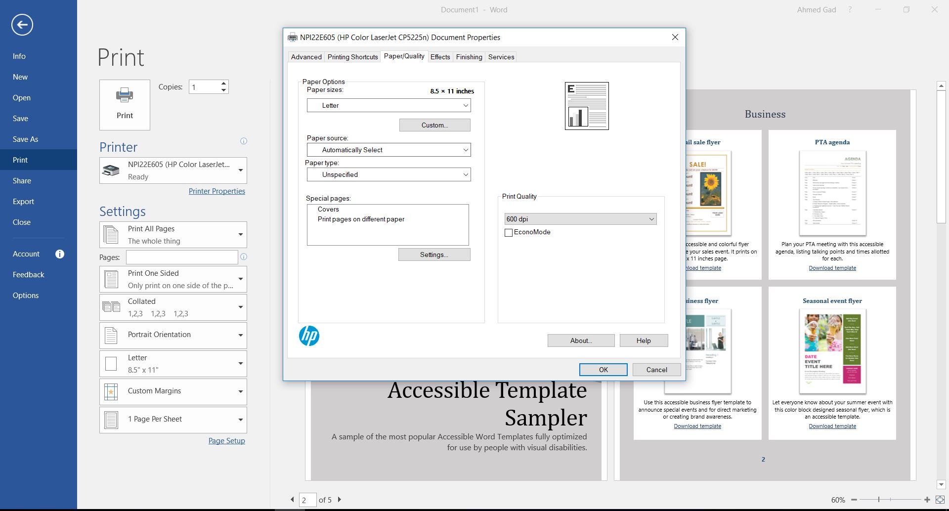 Word 2016 Has No Option To Print In Color Microsoft Community