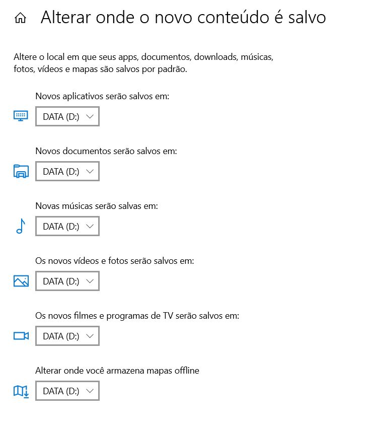 Alterar local padrão de instalação de programas no Windows 10. - Microsoft  Community