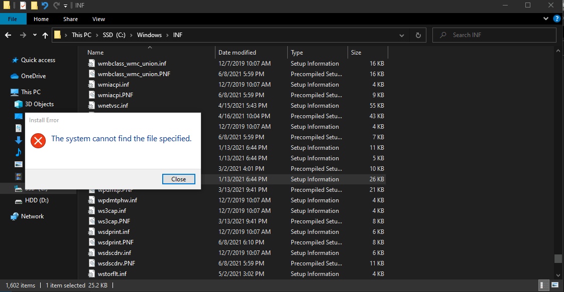 Unable To Install Wpdmtp.Inf File - Microsoft Community