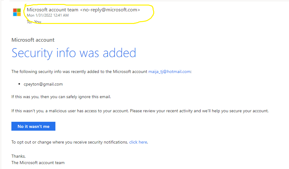 Can I trust email from the Microsoft account team? - Microsoft Support