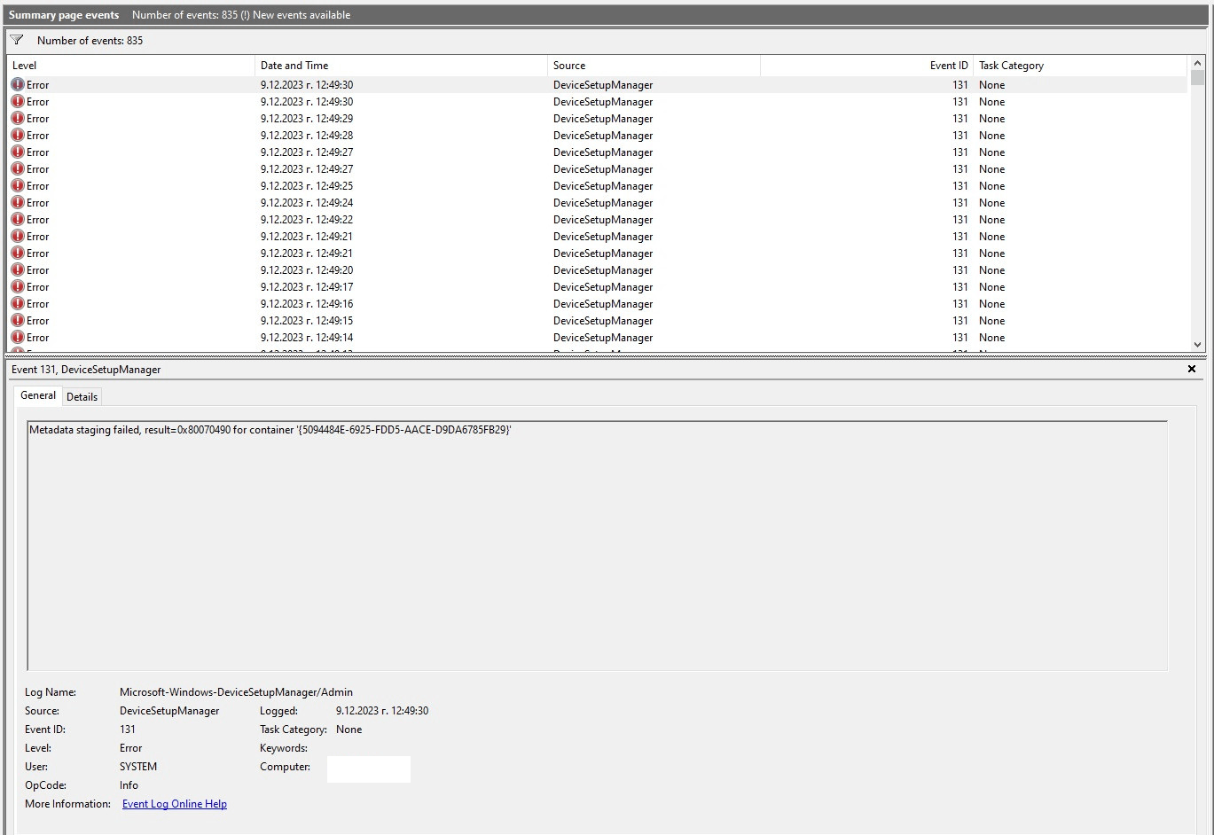 metadata-staging-failed-for-event-id-131-microsoft-community