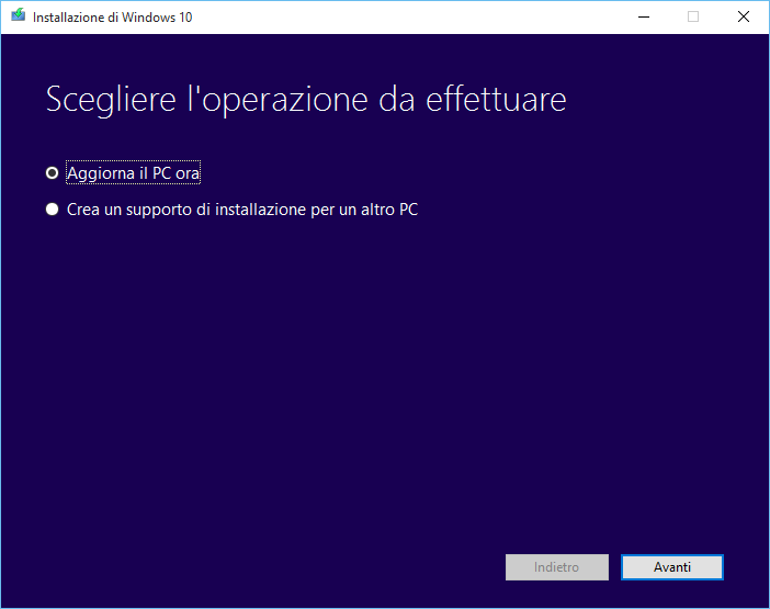 Come aggiornare Windows 10 dal prompt dei comandi 