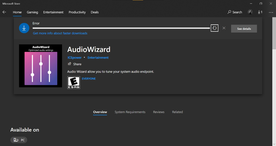 Asus AudioWizard Problem. Error code 0x803FB005. Microsoft Community