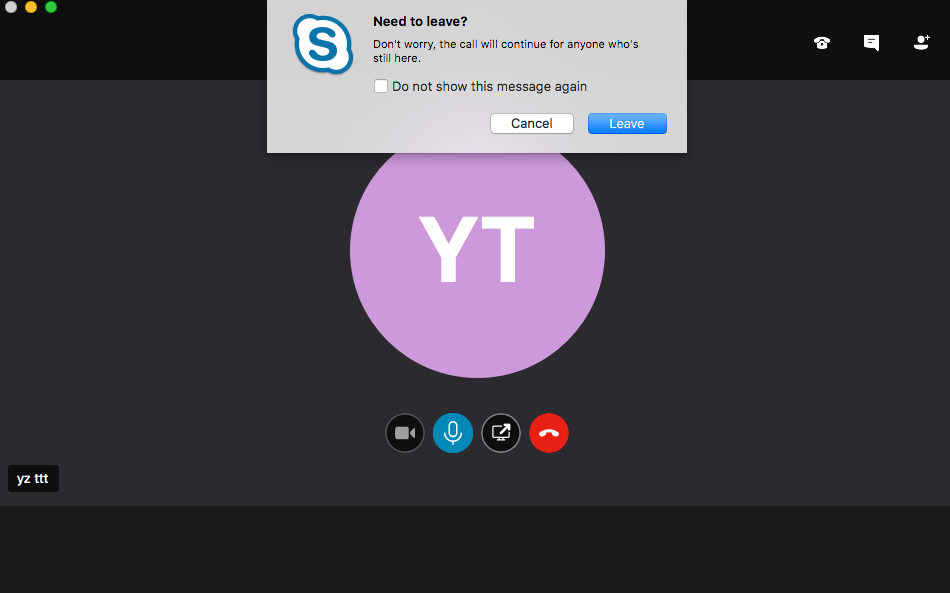 skype for business chat mac