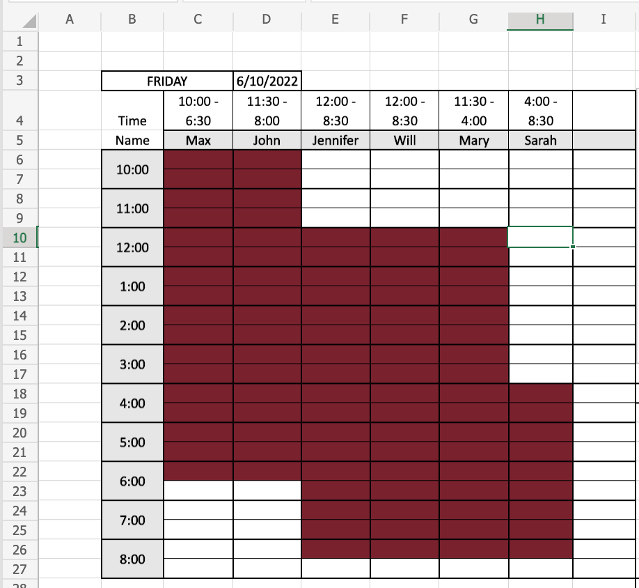 how-to-fill-cells-in-excel-for-a-work-schedule-based-on-a-time-range