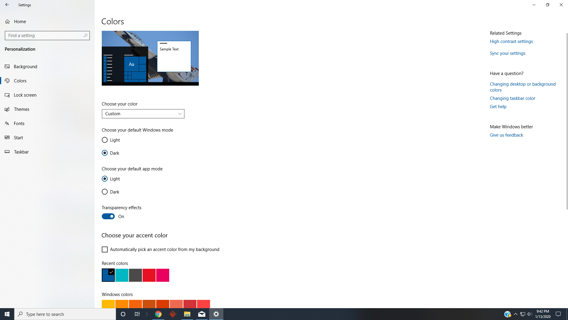 Windows 10 taskbar keeps changing colors - Microsoft Community