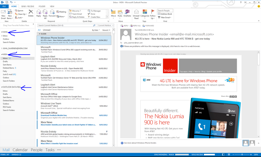 Вид почты Outlook. Вид аутлука. Вид Outlook 2013. Кут лук изменить внешний вид.