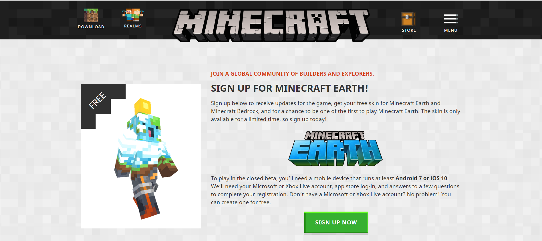 Registrations Are Open for the Minecraft Earth Beta on Android and iOS