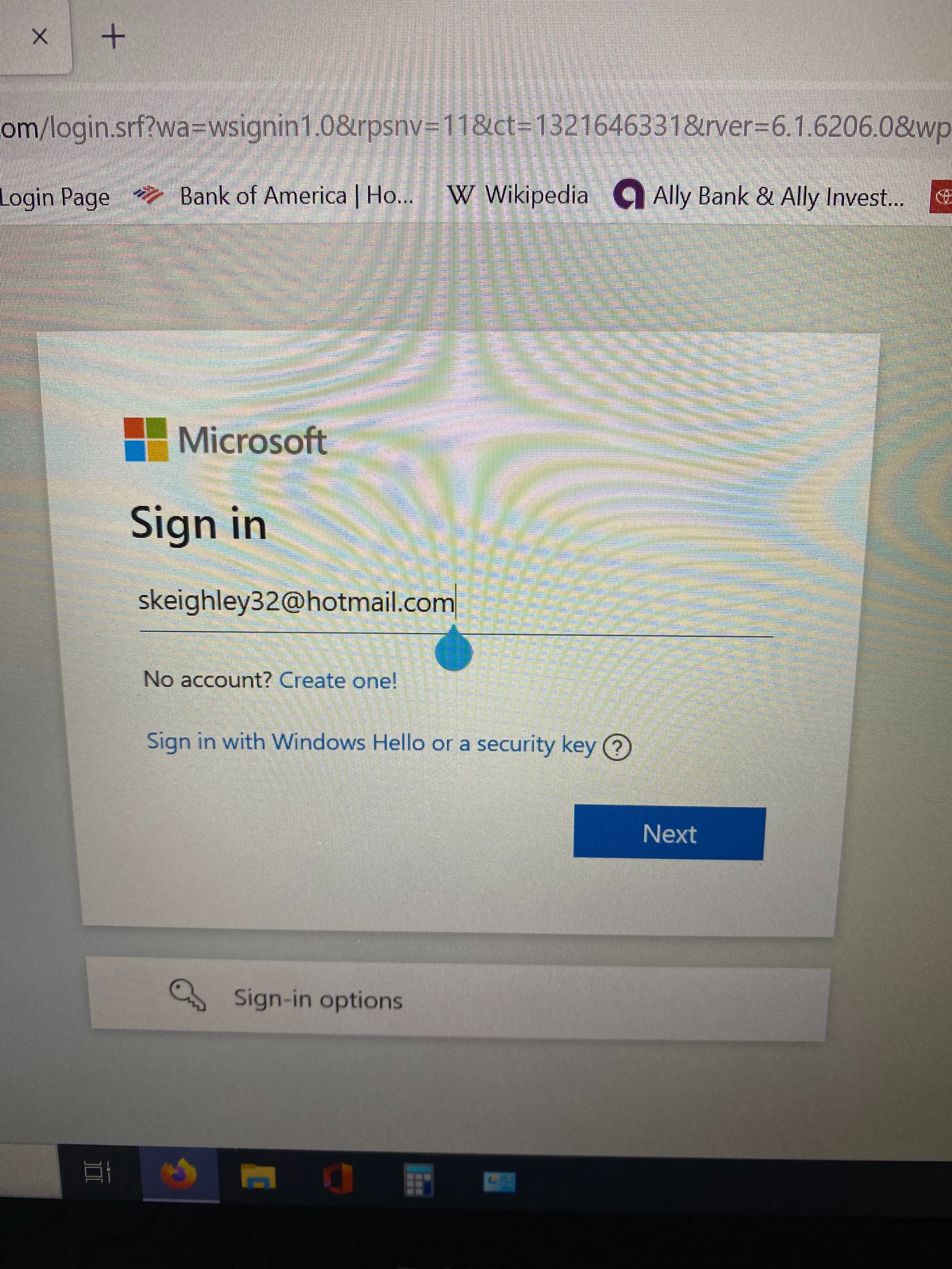 Blue Tear Drop next to my email when I sign into hotmail outlook