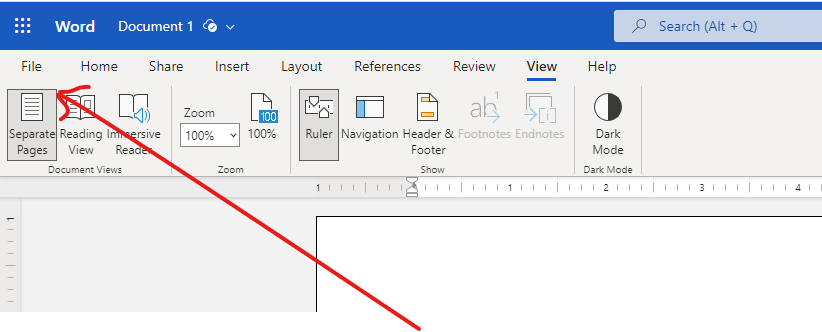 Word Online - How to set page view to see separate pages? - Microsoft ...