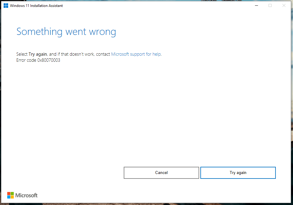 Can&rsquo;t install windows 11 - Error code 0x80070003 - Microsoft Community