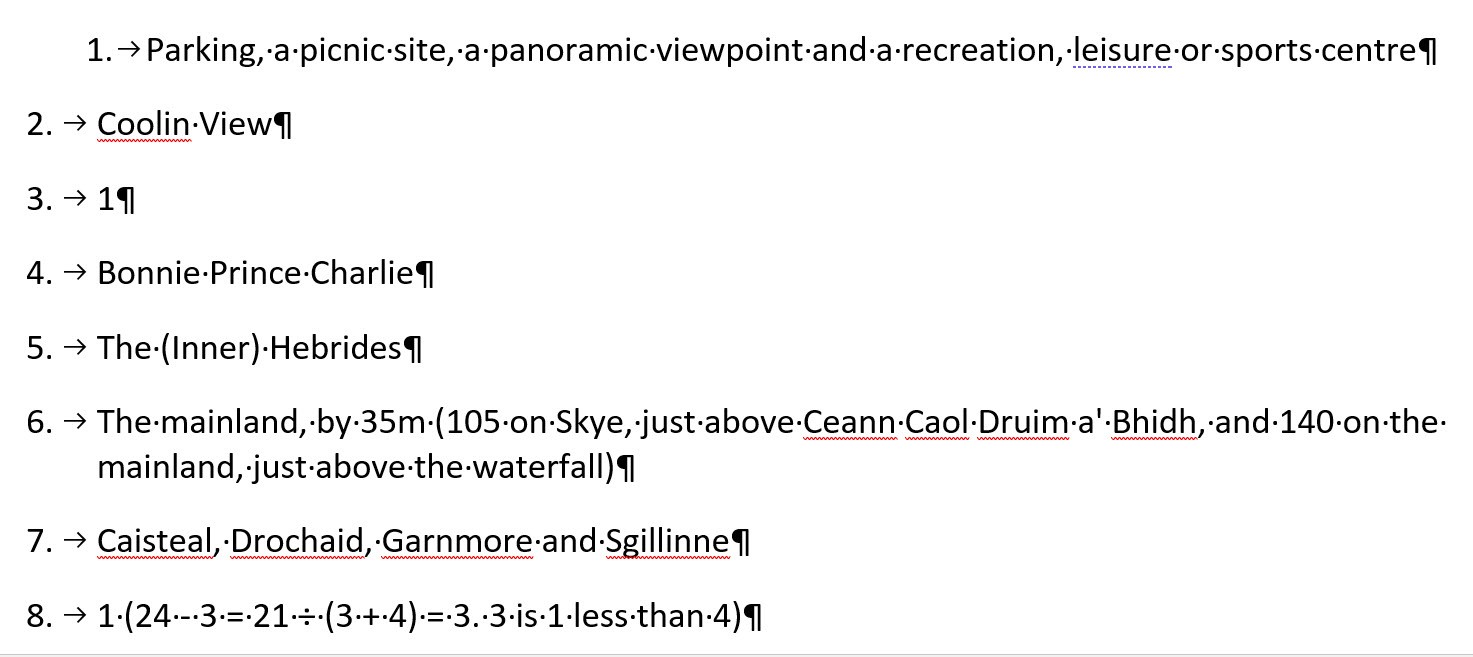 numbering