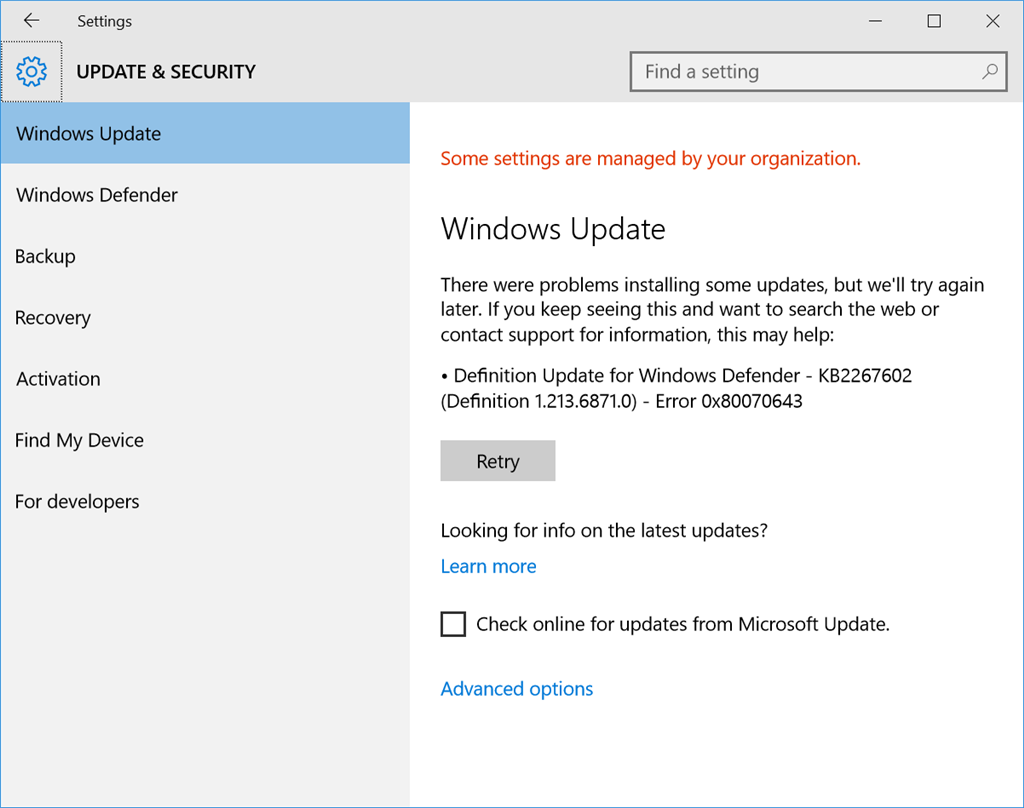 Ошибка 0x80070643. Windows update. Код ошибки 0x80070643. Windows 10 update (0x80070643). 0x80070643.
