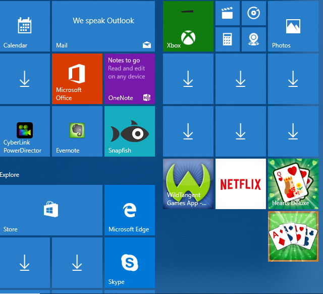 Blue arrows on Start menu? - Microsoft Community