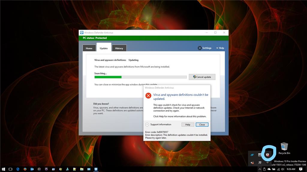 Windows icon showing X though UI green - Microsoft Community