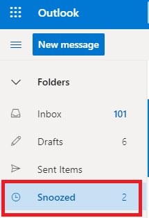 How do you change the destination Snooze message folder in Outlook ...