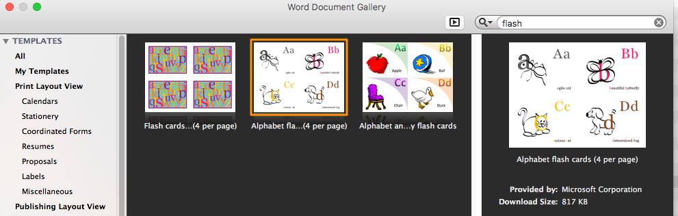 Flash Cards For Ms Office 2011 Mac Microsoft Community