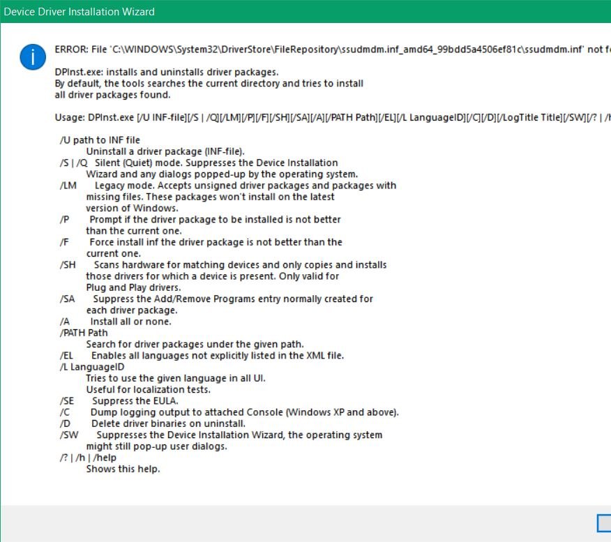 Error Uninstalling "Windows Driver Package - SAMSUNG (dg_ssudbus) USB ...